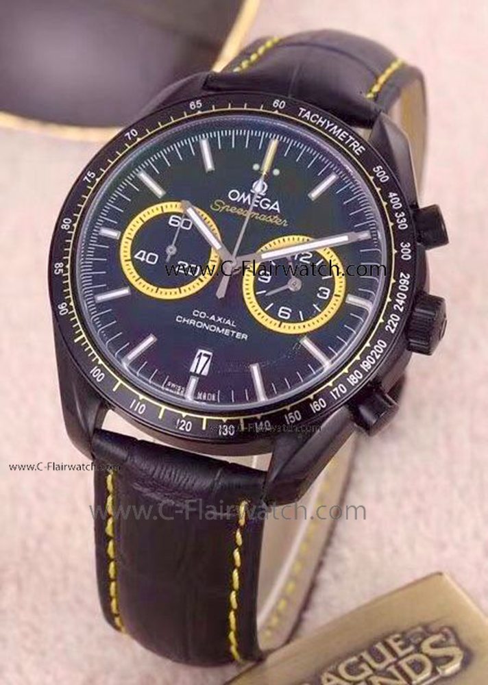 Copy Omega Speedmaster Racing Watch Black and Yellow